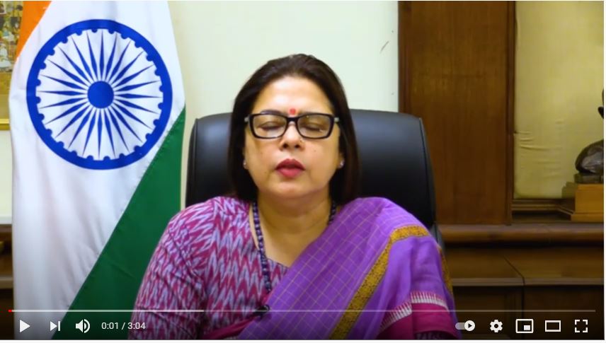 Message from the Hon. MOS for External Affairs, Smt. MeenakshiLekhi on 