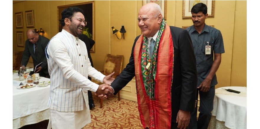 Shri G. Kishan Reddy, Hon'ble Union Minister for Tourism, Culture and Development, Government of India met with Hon. Viliame Gavoka, Deputy Prime Minister and Minister for Tourism, Civil Aviation and Education, Government of the Republic of Fiji on the sidelines of Wing India 2024 program in Hyderabad, India on 17 January 2024. 