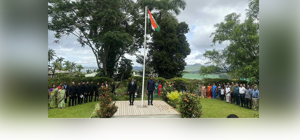 High Commissioner, H.E. Mr. P. S. Karthigeyan unfurled the national flag of India on the occasion of 75th Republic Day of India at India House on 26 January 2024. 