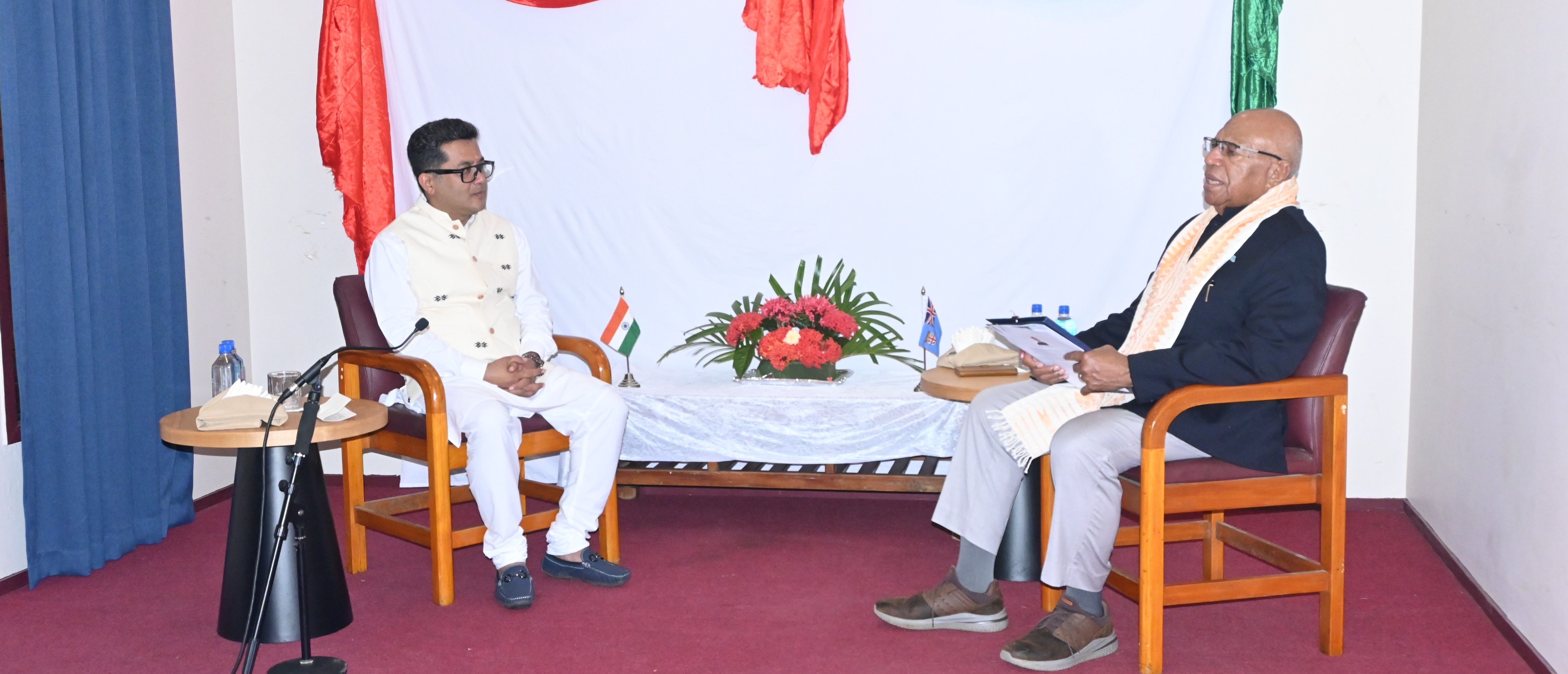 Hon. MoS for External Affairs & Textiles Shri Pabitra Margherita called on Hon. Prime Minister of Fiji Sitiveni Rabuka on 12.05.2025.